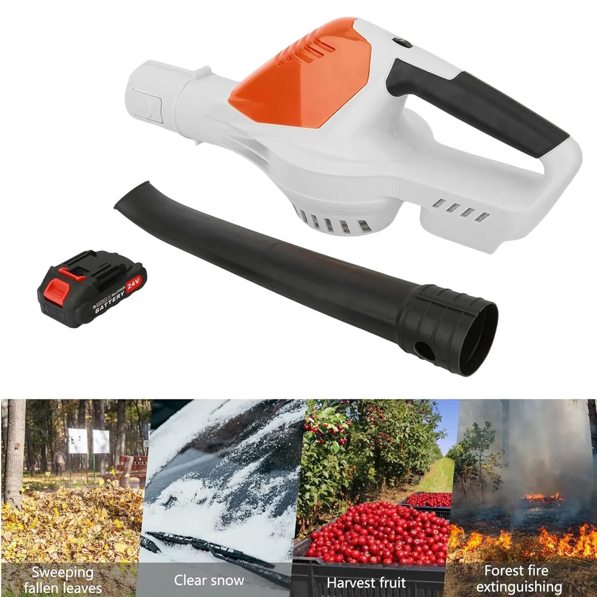 Soffiatore per foglie senza fili, velocità regolabile, ventilatore da giardino portatile ricaricabile per patio, garage, pulizia della terrazza