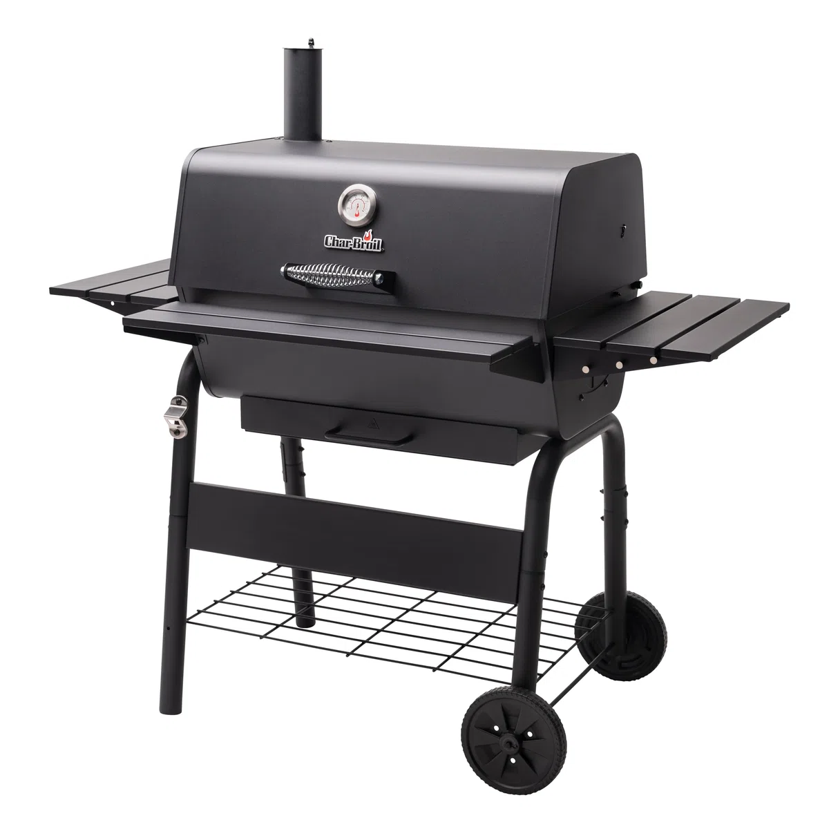Char-Broil Barbecue a Carbone Charcoal L con Griglia Regolabile e Camino | Ideale per +6 persone, Termometro, Raccogli cenere, Grandi ruote, Ripiani con ganci, Compatibile con Charcoal 2Go