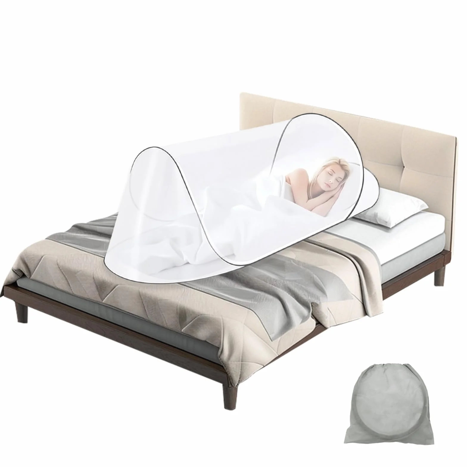 Zanzariera Pieghevole Pop Up - 200 x 80 x 56 cm, Portatile da Viaggio e Campeggio, Protezione Anti-Zanzara, Traspirante