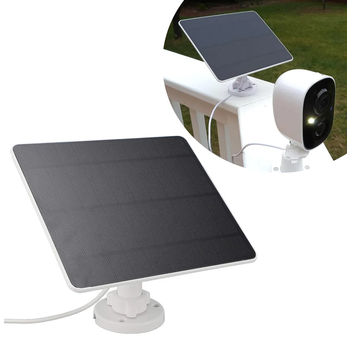 Fafeicy Pannello Solare da 12W per Telecamera di Sicurezza Pannello di Caricatore Solare Pannello di Alimentazione Solare con USB Tipo C per Flashlight Flash Flash Piccole Motore Piccolo