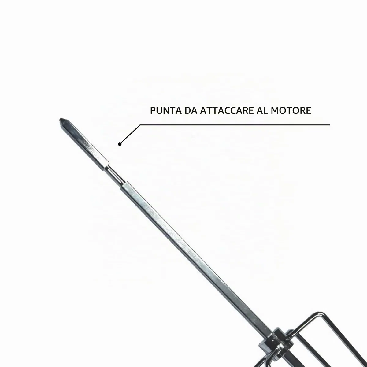 Cook’in Garden - Spiedo per Barbecue, Lunghezza 85 cm, Compatibile con Motore girarrosto AC084, Accessorio Resistente per Carne e pollame, Ideale per rosticceria Barbecue