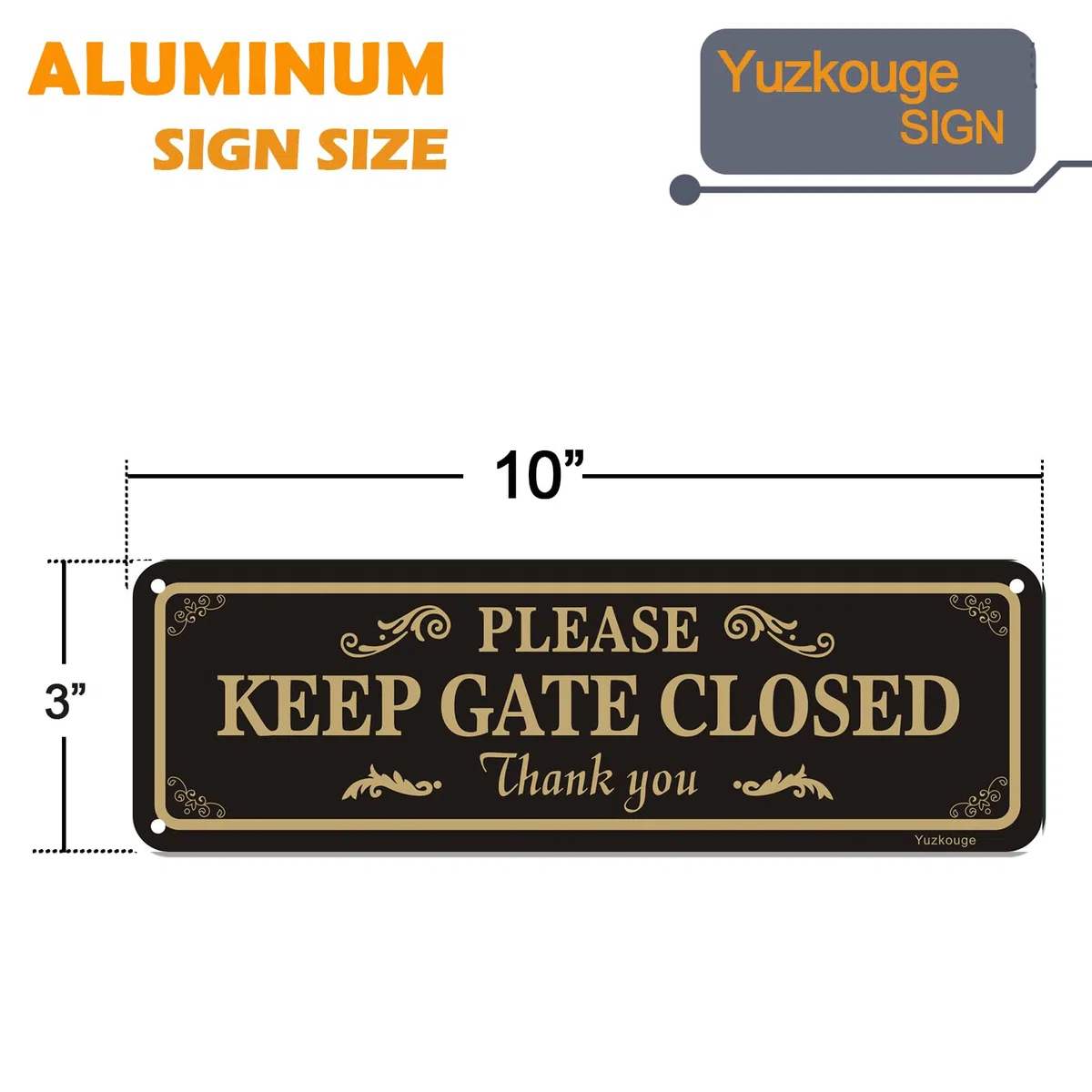 Cartello "Please Keep Gate Closed", confezione da 2, 25,4 x 7,6 cm, in alluminio antiruggine, resistente alle intemperie, resistente allo sbiadimento, facile da montare.