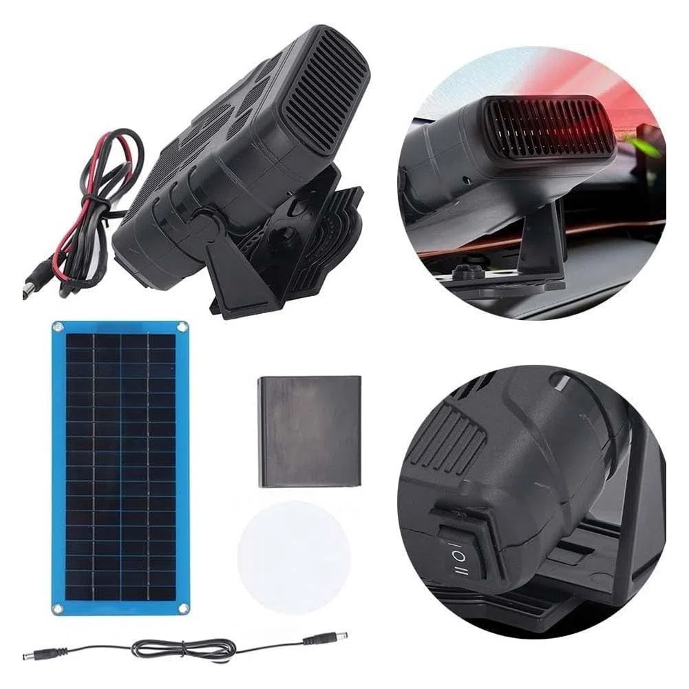 Riscaldatore solare per serra, kit di riscaldamento a pannello solare da 30 W per capannone, casetta per animali domestici e pollame Coop, scaldino portatile alimentato dal sole con protezione contro