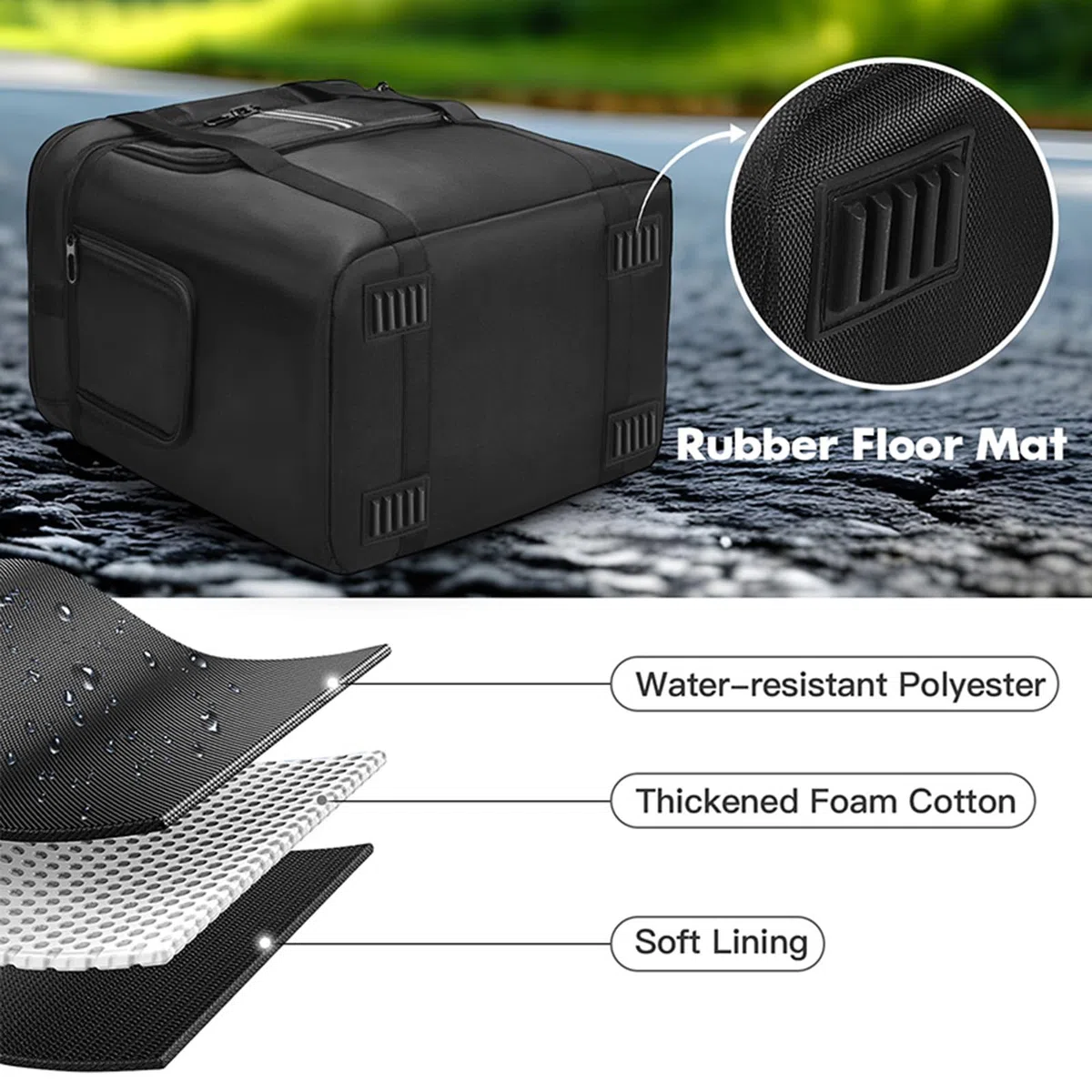 Custodia da trasporto compatibile con centrali elettriche portatili BLUETTI AC180, custodia da viaggio per esterni con cerniera laterale, tasche a due strati per cavo di ricarica e accessori