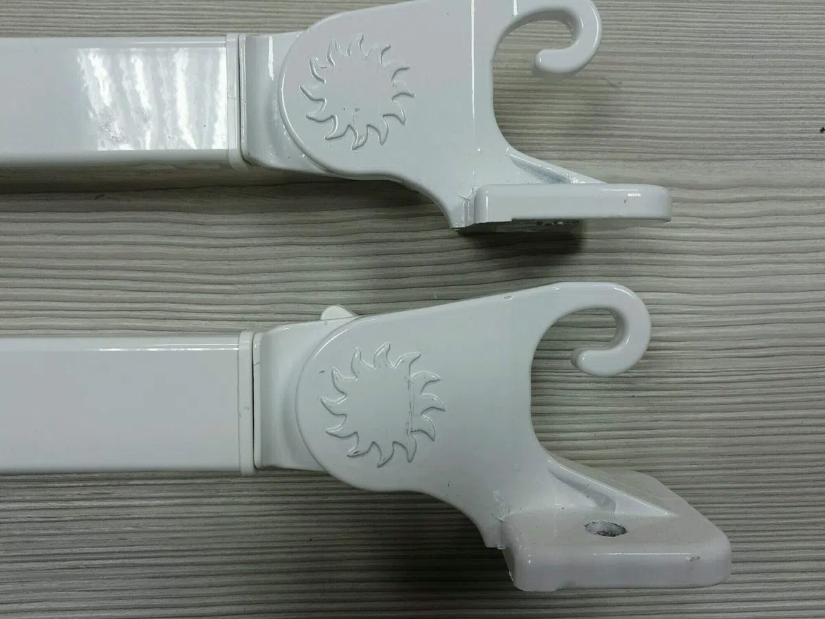 Braccetti per tenda da sole a Caduta 50/60/70 cm Fissaggio Ringhiera o Muretto (70 cm Fissaggio su Muretto, Bianco)
