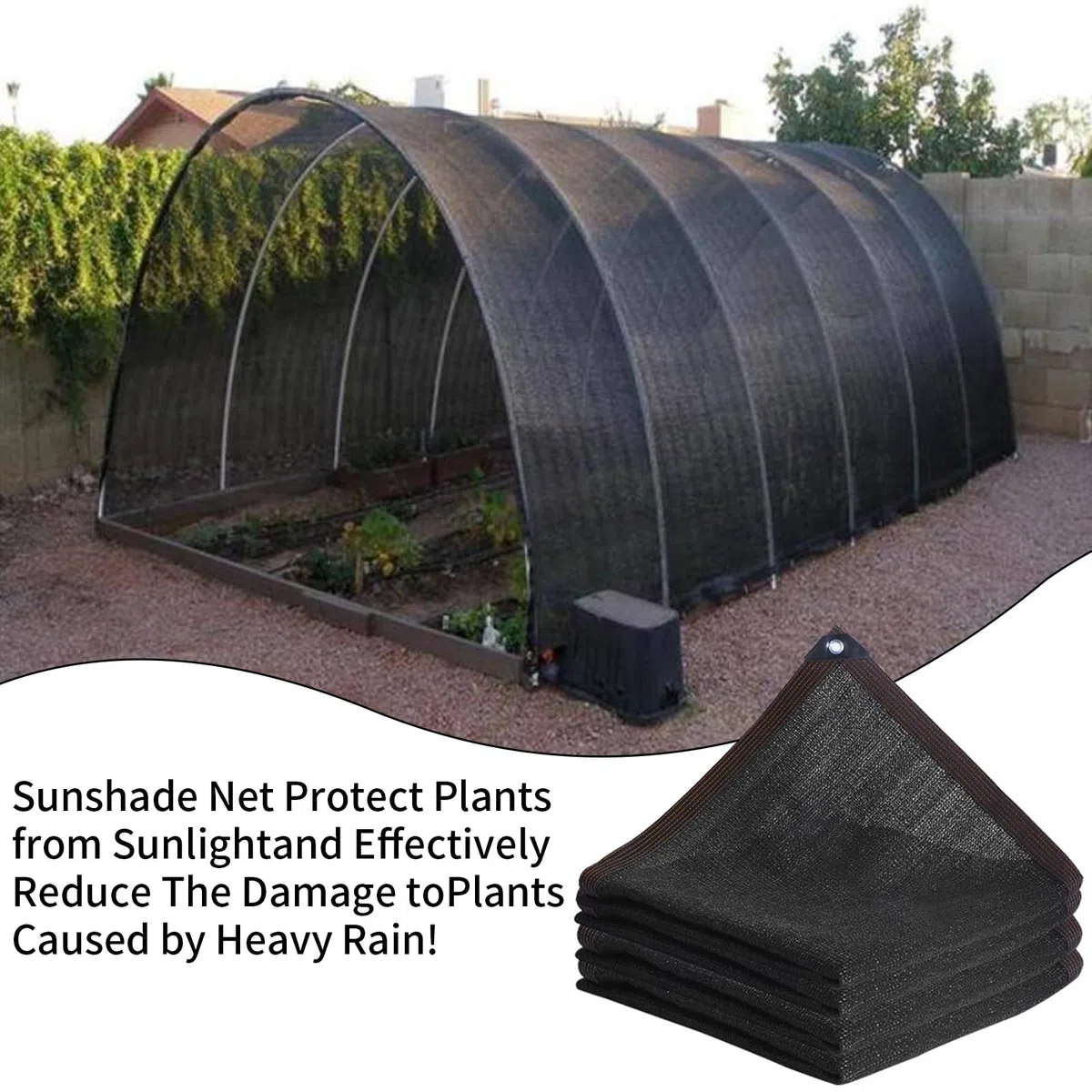 Rete Ombreggiante, 3x4M Telo Ombreggiante Occhiellato, Rete Ombreggiante da Giardino, Tenda da Sole Privacy, Tessuto Ombreggiante, Rete Parasole per Giardino, Piante da Patio, Serra, Pollaio