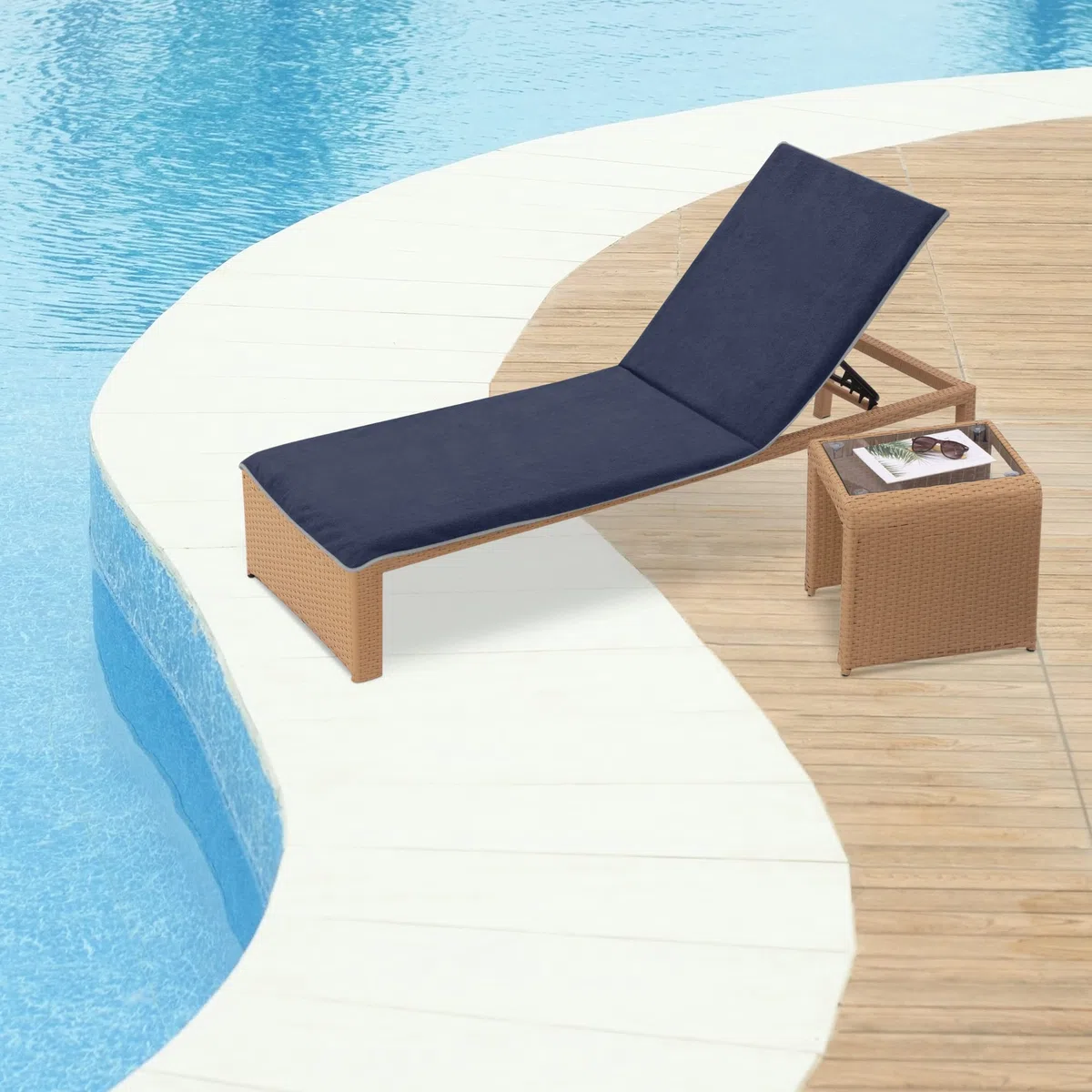 JEMIDI Copertura Sdraio Giardino - Rivestimento Lettino Prendisole Spiaggia Piscina - Copri Sdraio Esterno - Telo Mare XXL Spugna Moderno 80x200 cm