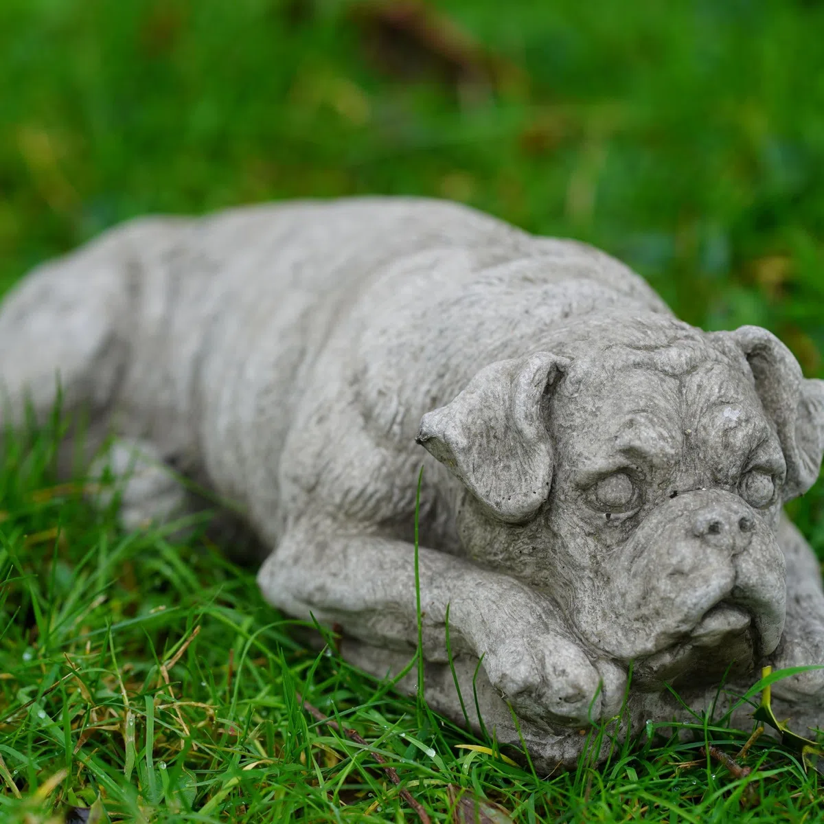 Statua di cane Boxer | Pietra ricostituita vintage animale cemento ornamento da giardino