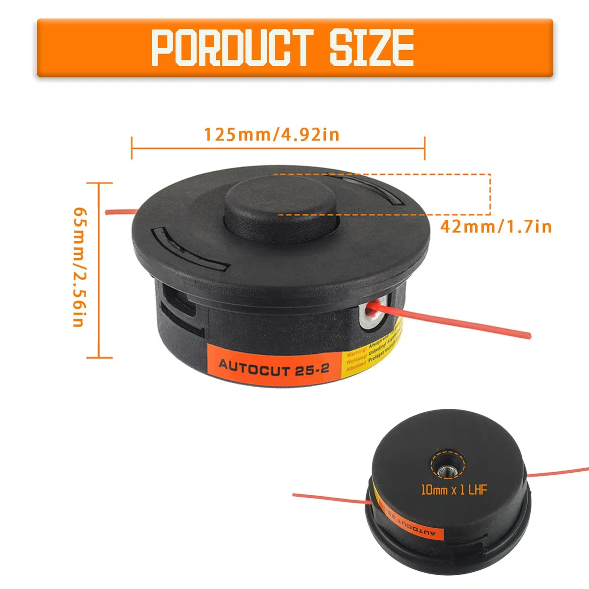 Trimmer Testina Autocut 25-2 Testa Falciante Bombata per Stihl FS100 FS106 FS108 FS100RX FS110 FS120 FS130 FS200 FS300 FS350 FS450 FS550 KM55 KM85 KM90 FR106（2 Pezzi）