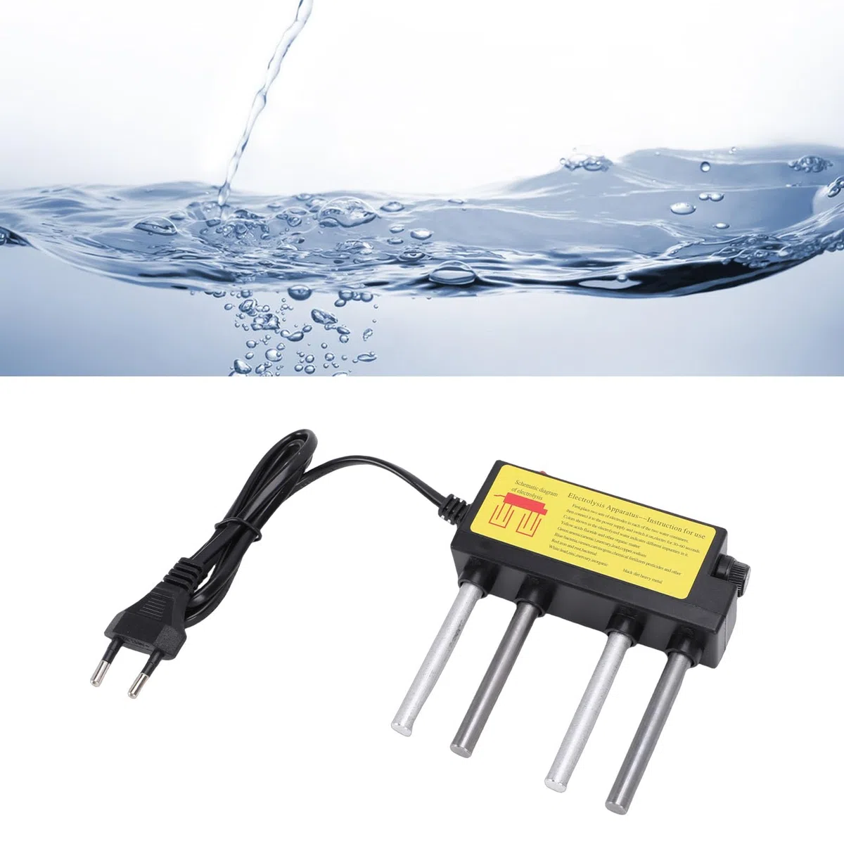 LICAEVEY Tester della qualità dell'Acqua Elettrolizzatore Strumento Efficiente di Misurazione della Purezza dell'Acqua per Test Domestici per Materiale ABS da Domestica (Spina Europea)