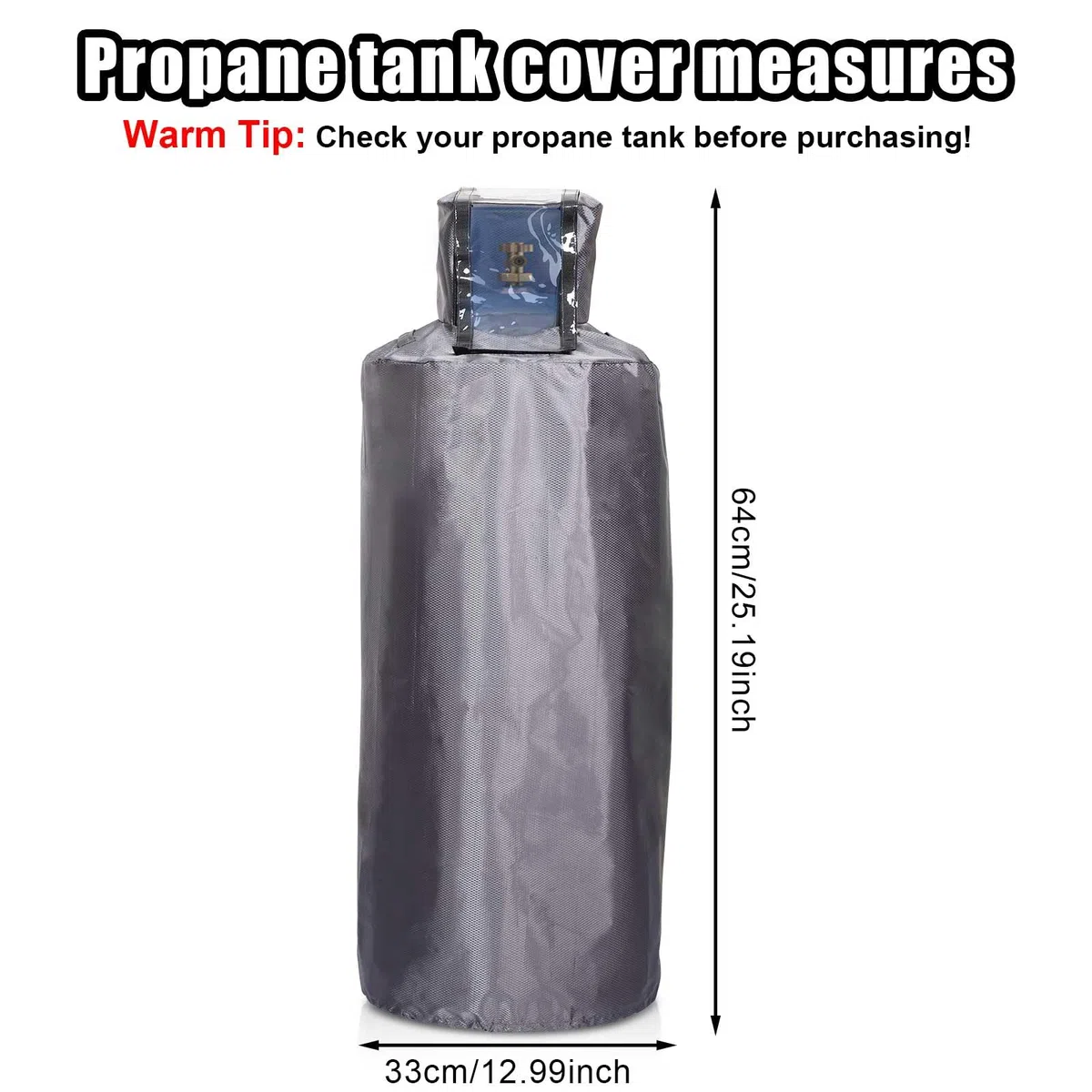 30 Libbre Copertura per Serbatoio di Propano, 64x33cm Impermeabile Manicotto per Serbatoio di Propano Tessuto Oxford 600d Copertura Bombola Gas per Fornelli da Campeggio Griglie da Esterno