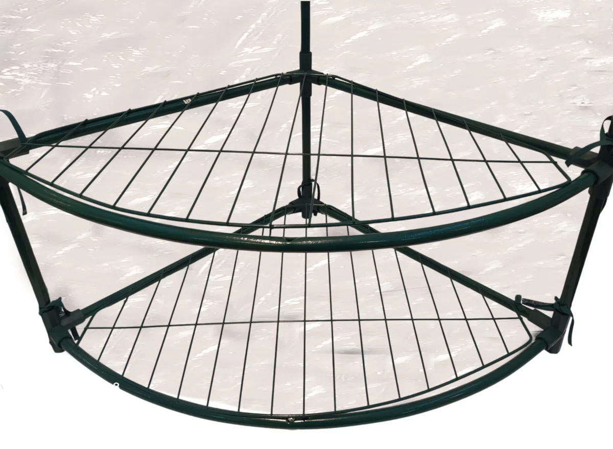 SERRA ANGOLARE 4 RIPIANI 60X60X150 CM CON TELO PVC TRASPARENTE E STRUTTURA IN METALLO VERNICIATA VERDE