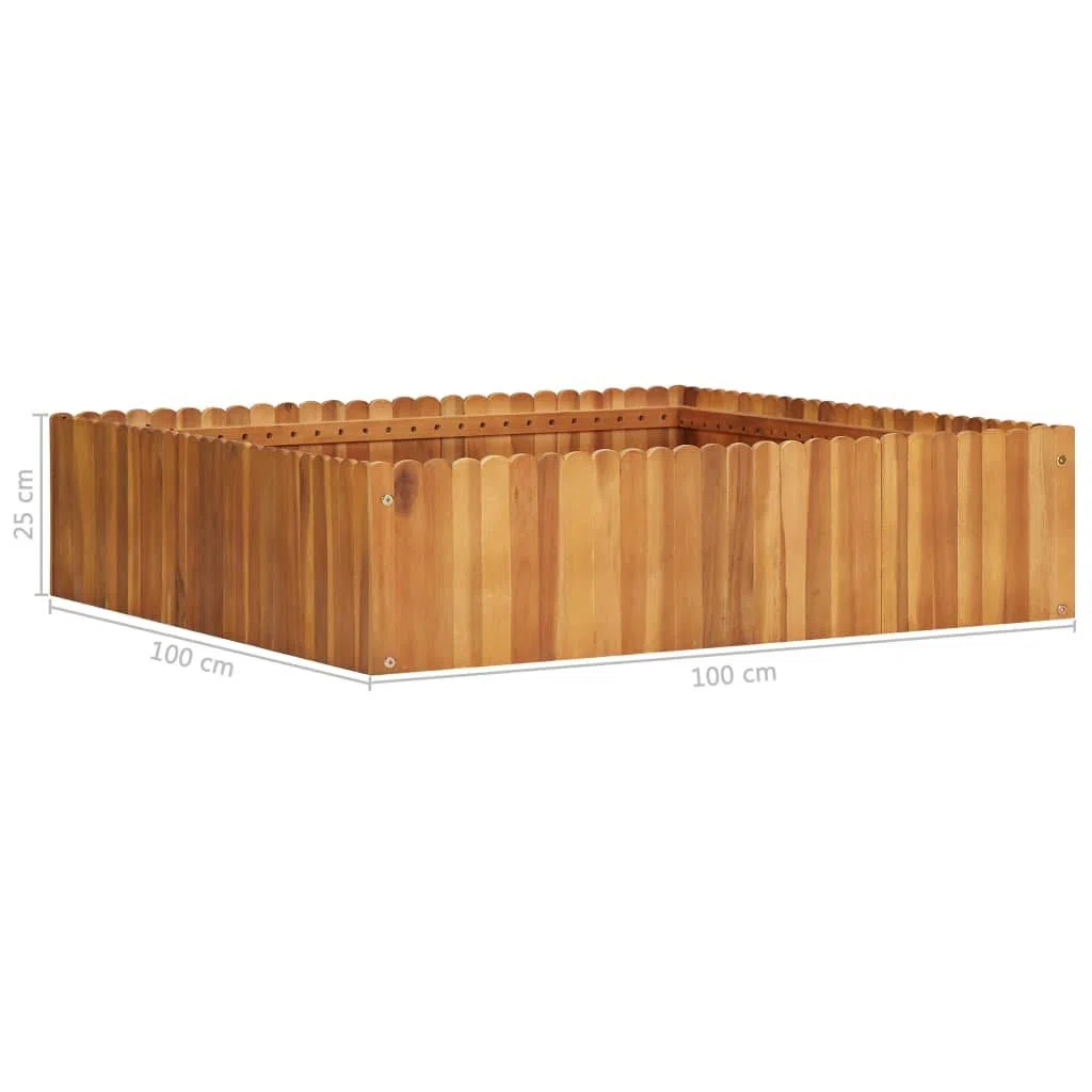 ShGaxin Arriate, Tavolo da coltivazione, Orto Domestico, Coltivazione di piante aromatiche, Arriate da giardino, in legno massello di acacia 100x100x25 cm