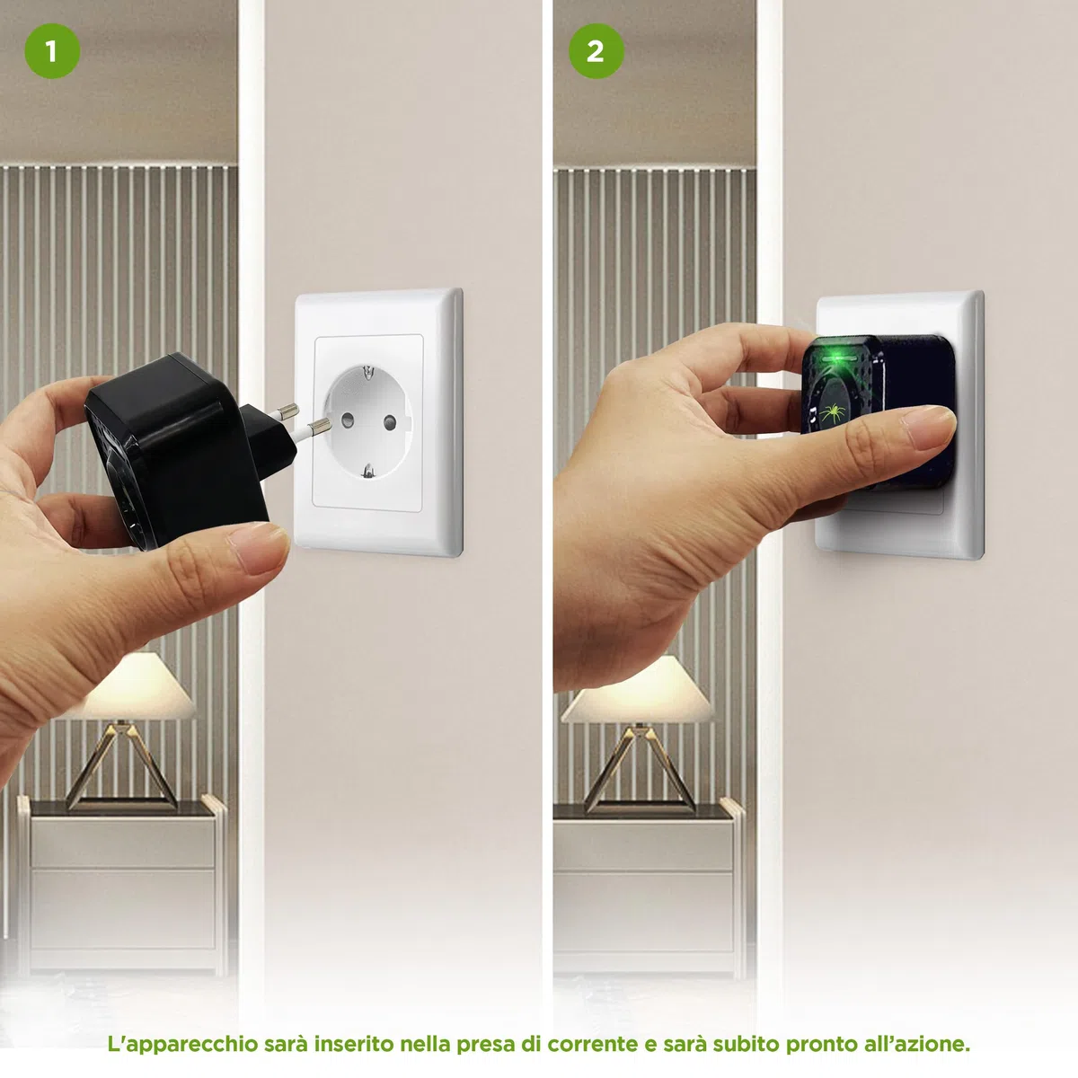 ISOTRONIC – Dispositivo repellente per ragni a ultrasuoni da collegare alla presa elettrica per scantinati e interni – Repellente per ragni con un raggio d'azione effettivo di 30 m² (5 pezzi)