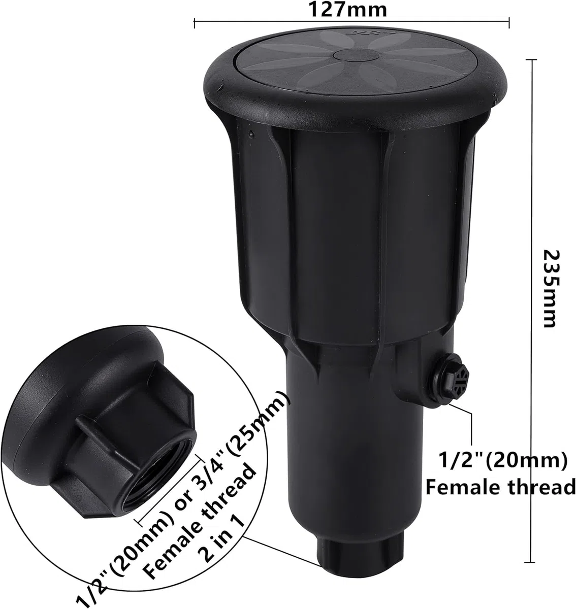 1/2 "3/4" Filetto Pop Up Irrigatore Rotante Campo da Calcio Golf Prato Giardino Irrigazione Irrigatore sepolto Ugello a bilanciere Incorporato