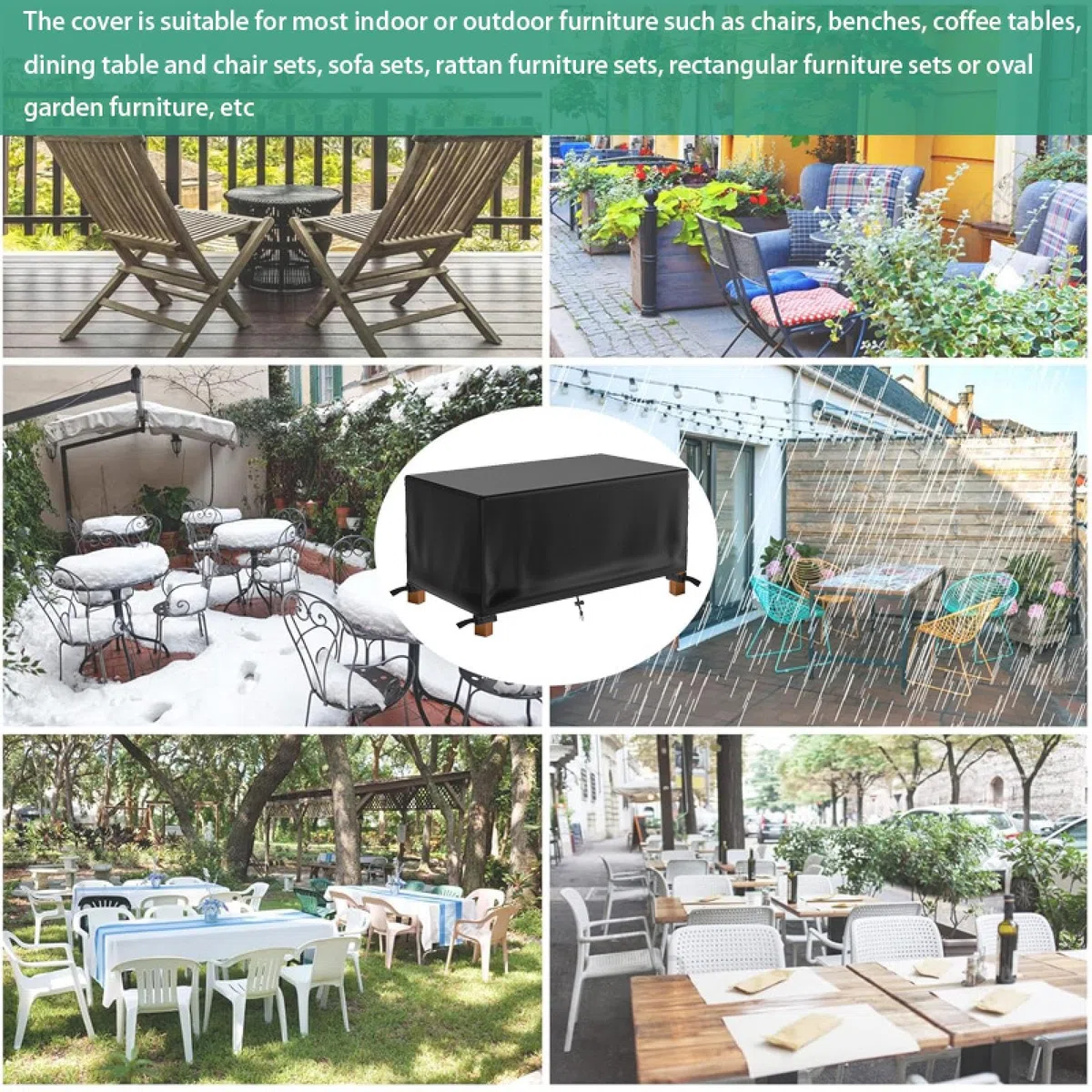 Coperture per Mobili Da Giardino Impermeabili 130x80x120cm/Lunghezza X Larghezza X Altezza Copertura Mobili Da Esterno,Telo Copertura Tavolo Esterno Impermeabile per Eventuali Mobili