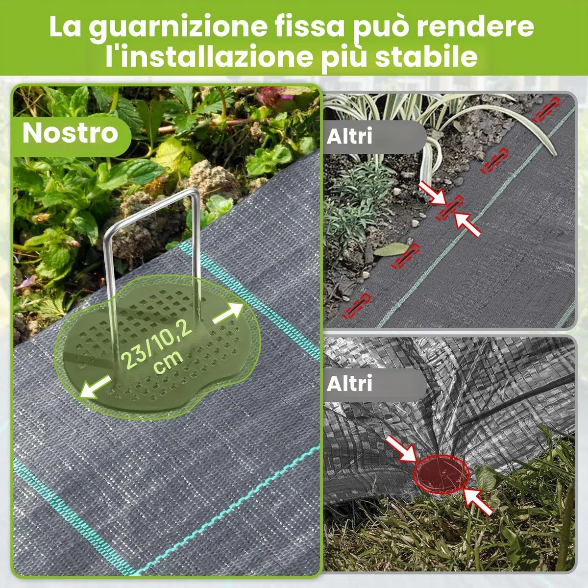 Velway 100 Picchetti Telo Pacciamatura e 100 Rondelle - Antiruggine Picchetti Giardino, Telo Pacciamatura, Erba Artificiale, Fissaggio per Campeggio - 150x36mm Ø 3 mm