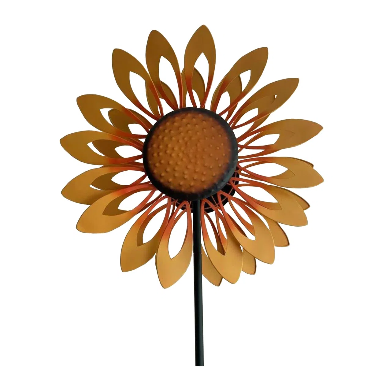 CIM Girandola in metallo, doppia girandola Petite Sunflower, altezza totale: 160 cm, diametro ruota: 40 cm, decorazione da giardino, girasole, resistente alle intemperie, con ancoraggio a 2 punte