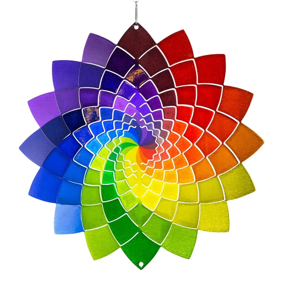 CIM Girandola in Metallo - Rainbow Star Ø250mm - girandola Leggera con Colori Brillanti - Elementi di Sospensione in Dotazione – graziosa Decorazione per Ambienti, Finestra e Giardino