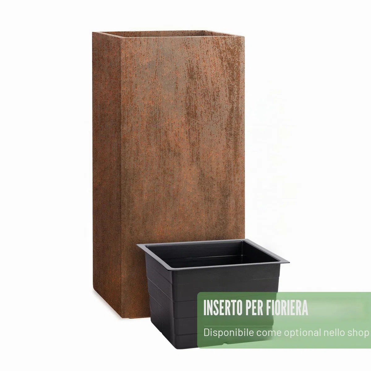 Pflanzwerk® Fioriera Vaso per fiori Portavaso TOWER Ruggine Marrone 70x33x33cm *Resistente al gelo* *Protezione UV* *Europea di qualità*