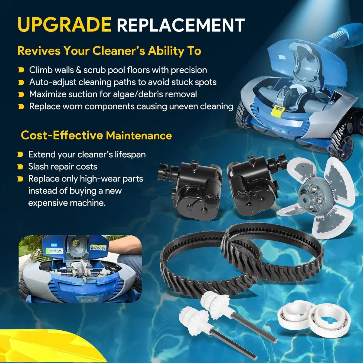 Kit di manutenzione completo R0796200 per pulizia piscina Zodiac Baracuda MX8, MX6, MX8 EL e MX6EL (pezzi di ricambio) compatibile con R0524900, R0526100, R0527000, R0525100, R0524700 e R05248