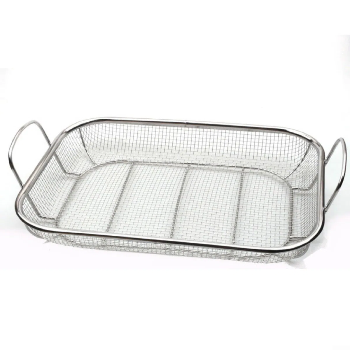 Grande griglia in acciaio inox, 38 x 28 cm, accessorio per barbecue per verdure, carne e frutti di mare, strumento essenziale per grigliare all'aperto