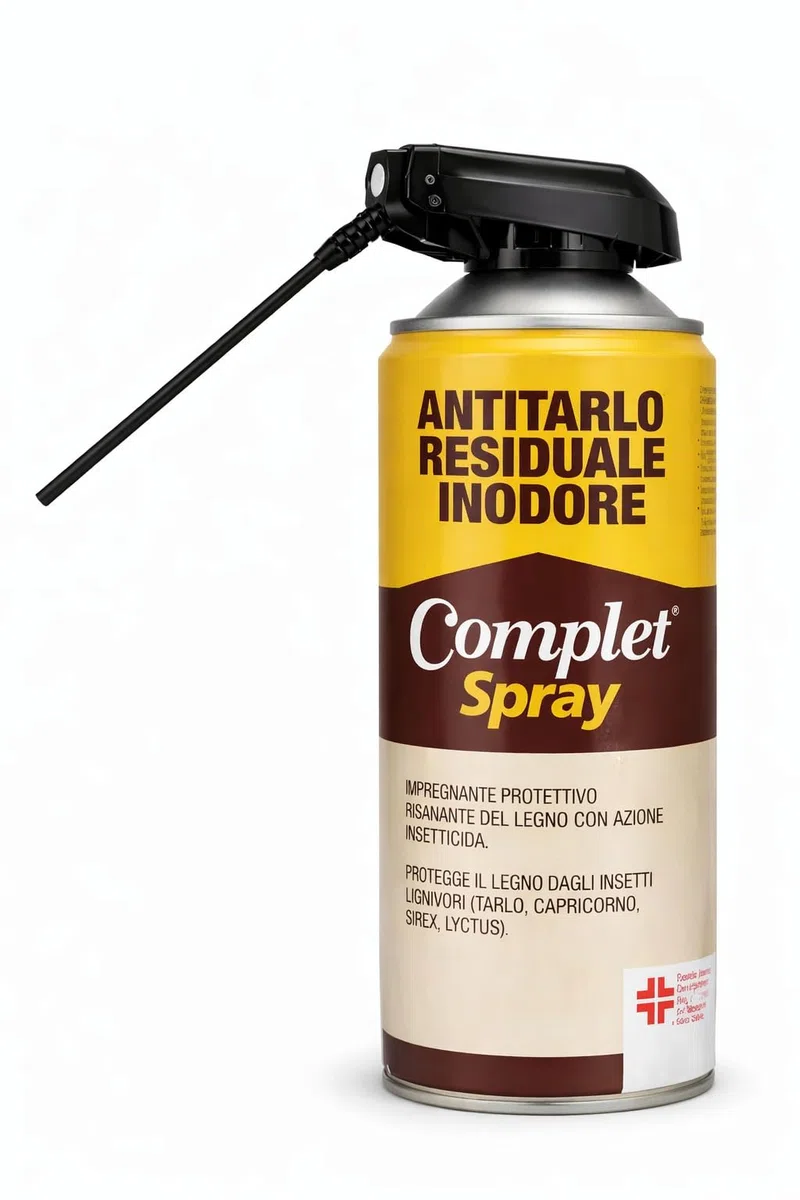 Complet Antitarlo Spray per Legno 800 ml | Fungicida Inodore e Incolore | Protezione Mobili, Parquet e Oggetti in Legno contro Tarli e Funghi (2 pezzi da 400 ml)