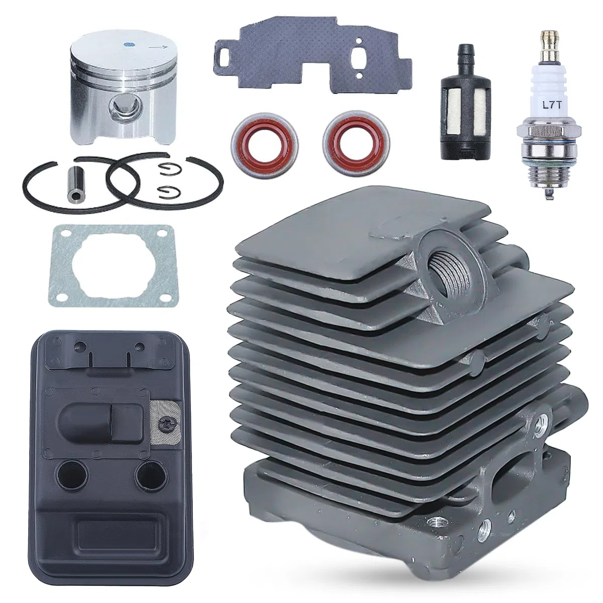 Kit silenziatore di Scarico pistone Cilindro 34 mm per Stihl FS75 FS80 FS85 FC75 FC85 Trimmer Sostituire 4137-140-0603, 4137 020 1202, 4137 020 1201