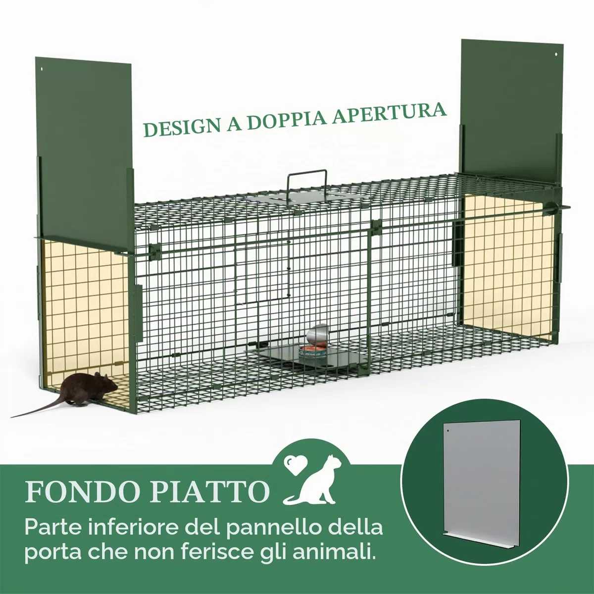 Trappola per Topi Gabbia Trappola Topi Vivi 100 X 29 X 31.5 cm Trappola Grandi Interno/Esterno
