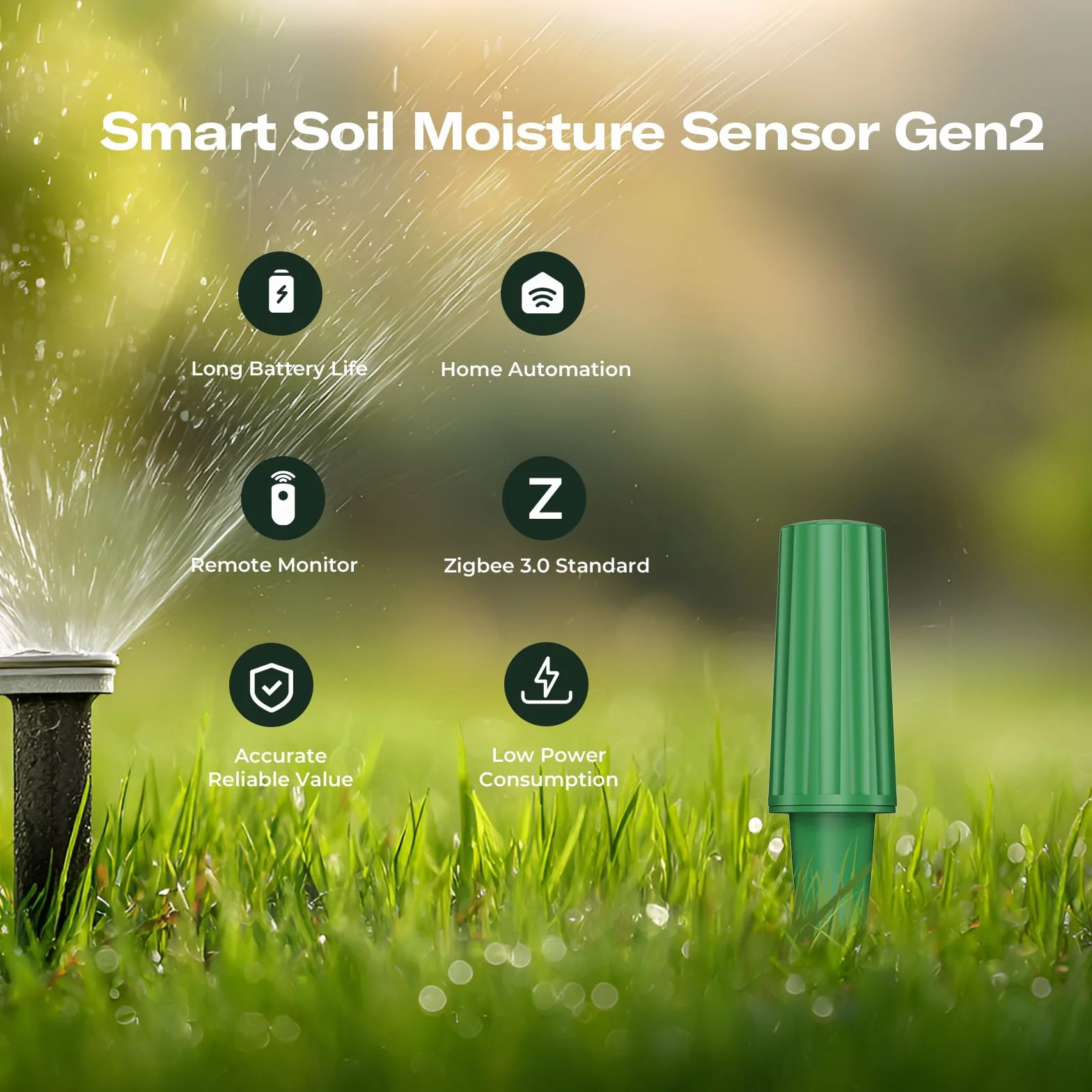 THIRDREALITY Sensore di umidità intelligente del suolo Gen2, confezione da 3, hub Zigbee necessario, stabilità del segnale migliorata, monitoraggio capacitivo dell'umidità, giardinaggio, compatibile