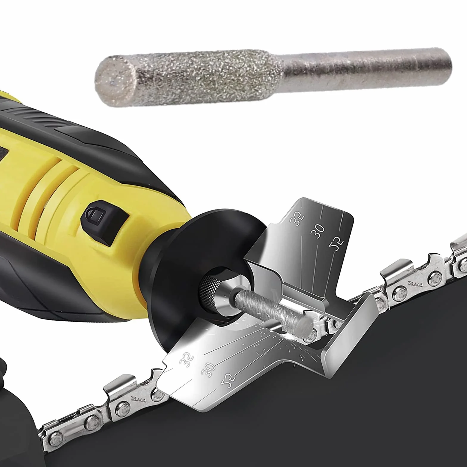20 pezzi Affila Catena Motosega, Affilatrice per Motoseghe Diamantate Affilatrice Lima per Motoseghe Diamantate Punte per Molatura in Pietra Affilatrici Motoseghe (4 mm)