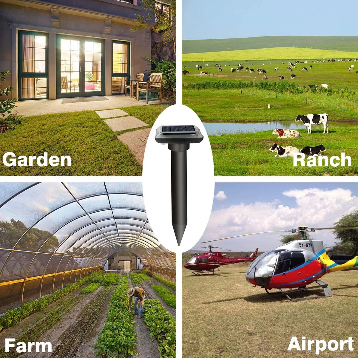 Repellente Solare per Talpe 2025, Gopher e Altri Repellenti per Talpe 4 Pezzi, Repellente per formiche Regina per Giardino e Campeggio, Gopher, Repellente per Serpenti Talpa