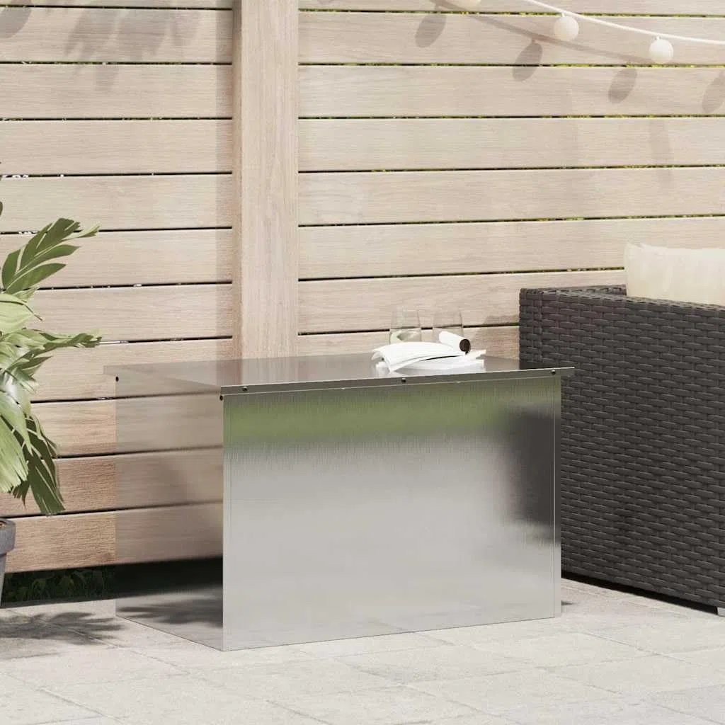 Scatola di Stoccaggio Esterno Argento 80 x 50,5 x 50 cm Acciaio,Casa e Giardino,Immagazzinamento e organizzazione,Contenitori per Oggetti Domestici,15.6kg-874571