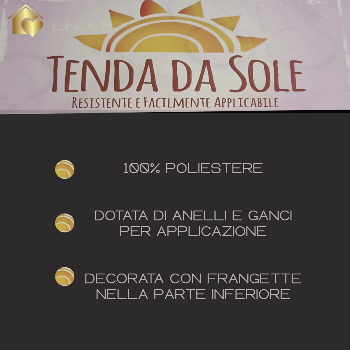 Home Tresor - Tenda da Sole con Occhielli e Ganci per Balconi, Gazebo, Giardino | Tenda da Sole a Caduta Idrorepellente e Anti UV | Fantasia Rigata Marrone Bianco | Misura cm. (200 x 300)