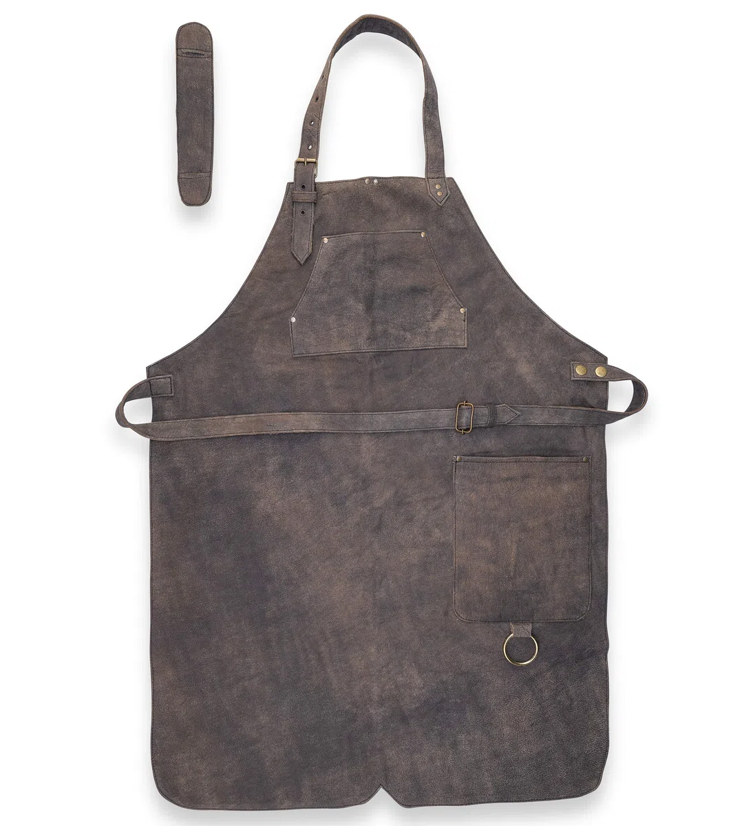 Angus Stoke Grembiule in pelle per barbecue - Grembiule in pelle pieno - Grembiule in pelle vintage - Grembiule per BBQ e cucina - Henry, marrone, Taglia unica