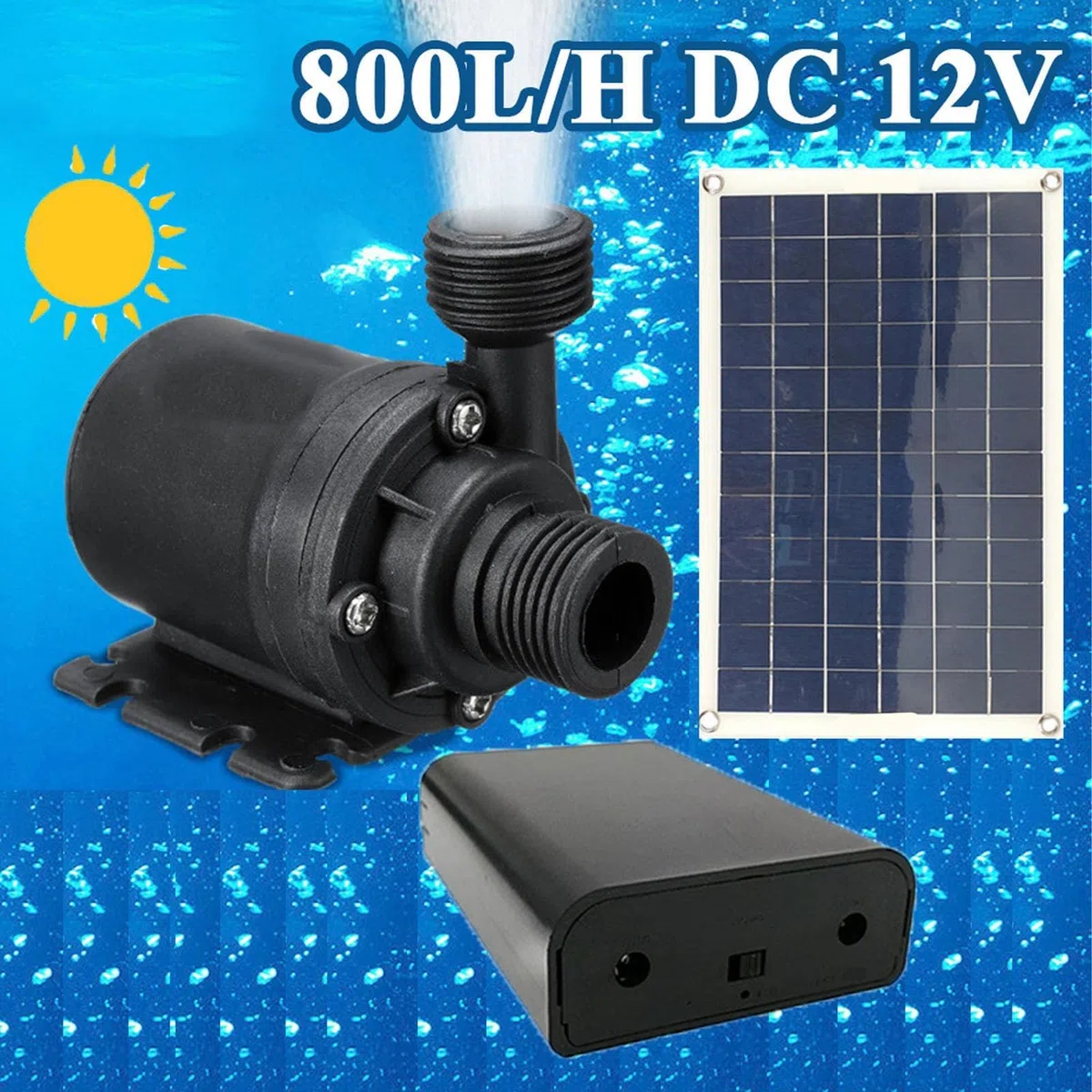 Pompa Ad Acqua Solare Kit Pompa per Fontana Solare 20W 12V Pompa Sommergibile Alimentata a Pannello per Bagno per Uccelli Stagno di Pesce Giardino Idroponico