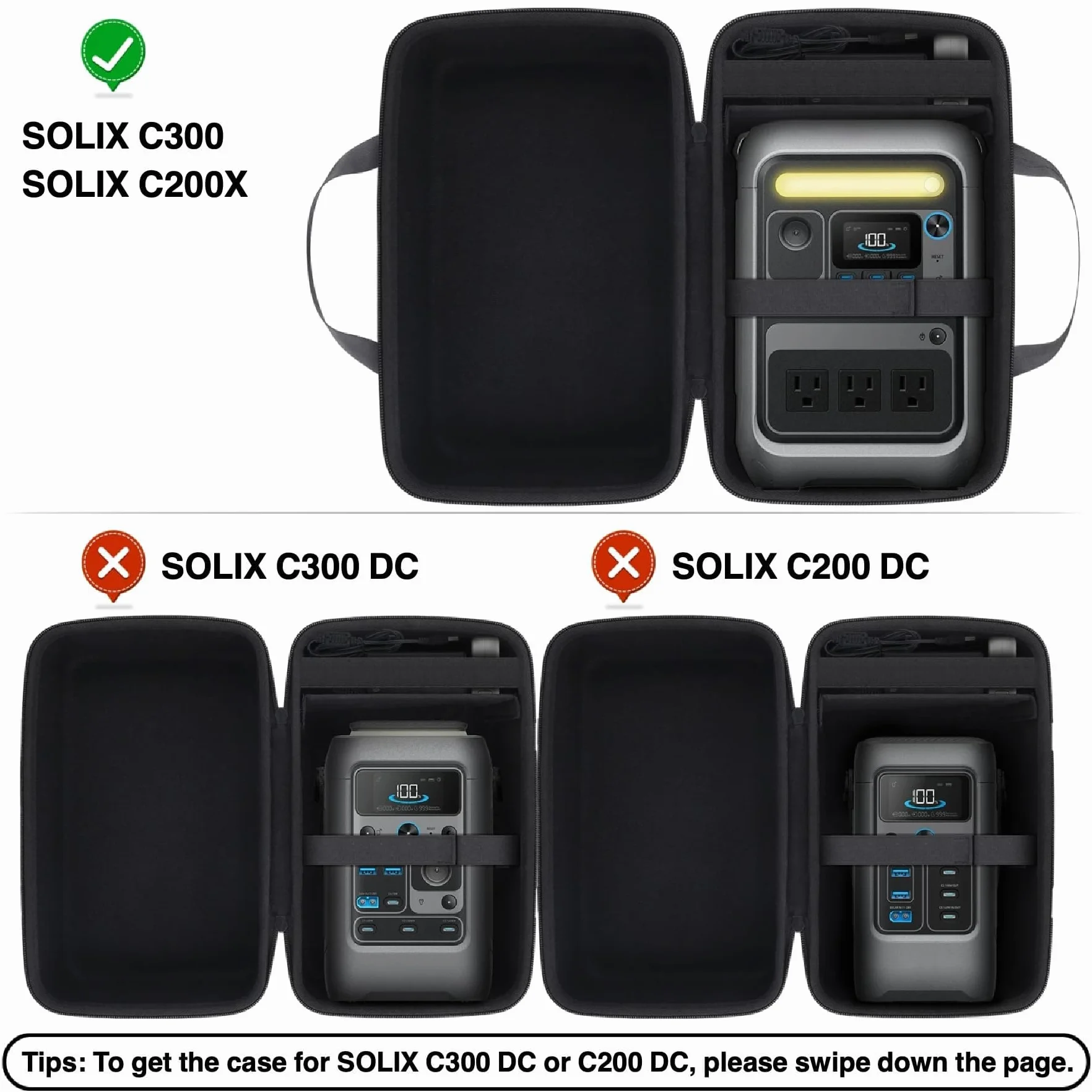 co2CREA cassa custodia borsa per Anker SOLIX C300 Stazione Elettrica Portatile 300W Generatore Solare esterno (solo custodia)