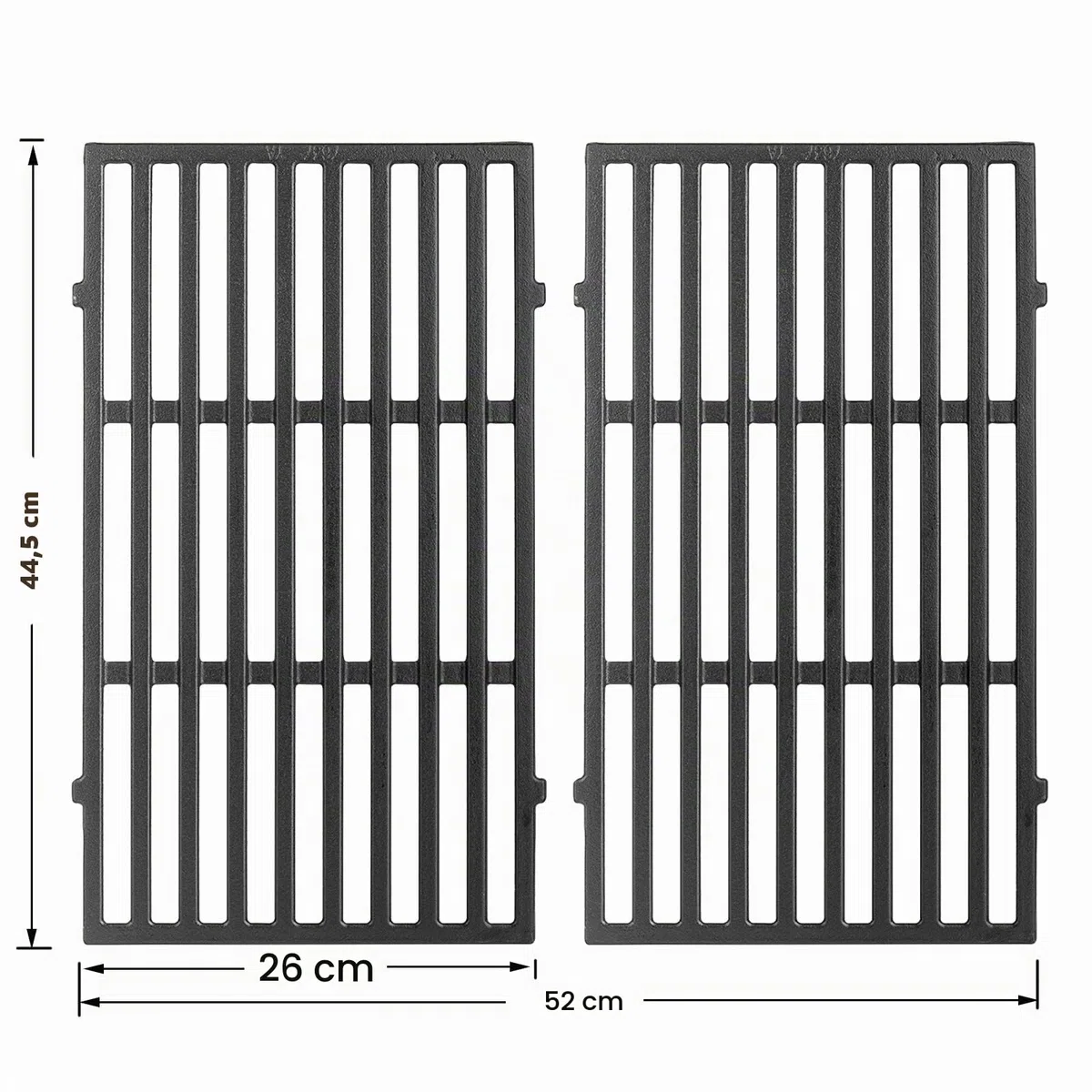 Griglia da 44,5 cm per Weber Spirit I & II 200 210 (Pulsanti Anteriori) E210 E220 S210 S220, Ricambio per Weber 7637 in Ghisa