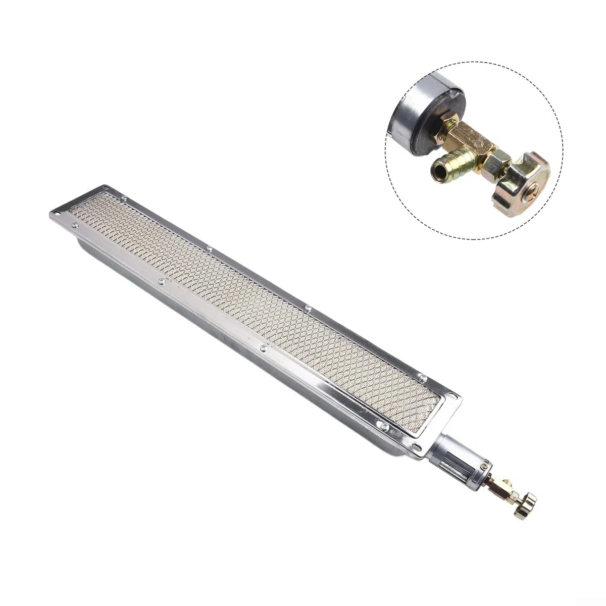 Barbecue a gas con bruciatore in ceramica a infrarossi per un calore uniforme, adatto per catering, cucina all'aperto, trasformazione alimentare e uso agricolo (53 x 9,5 cm)