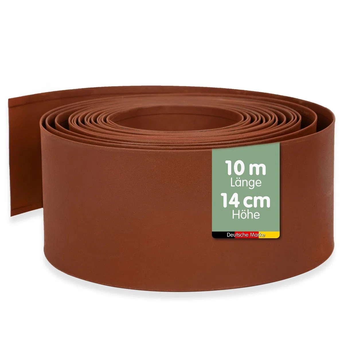 UNUS Bordura metallica da 10 m, bordo da giardino con effetto arrugginito, altezza 14 cm, per delimitare aiuole, sentieri, alberi, giardini di ghiaia, flessibile e accorciabile, resistente alle
