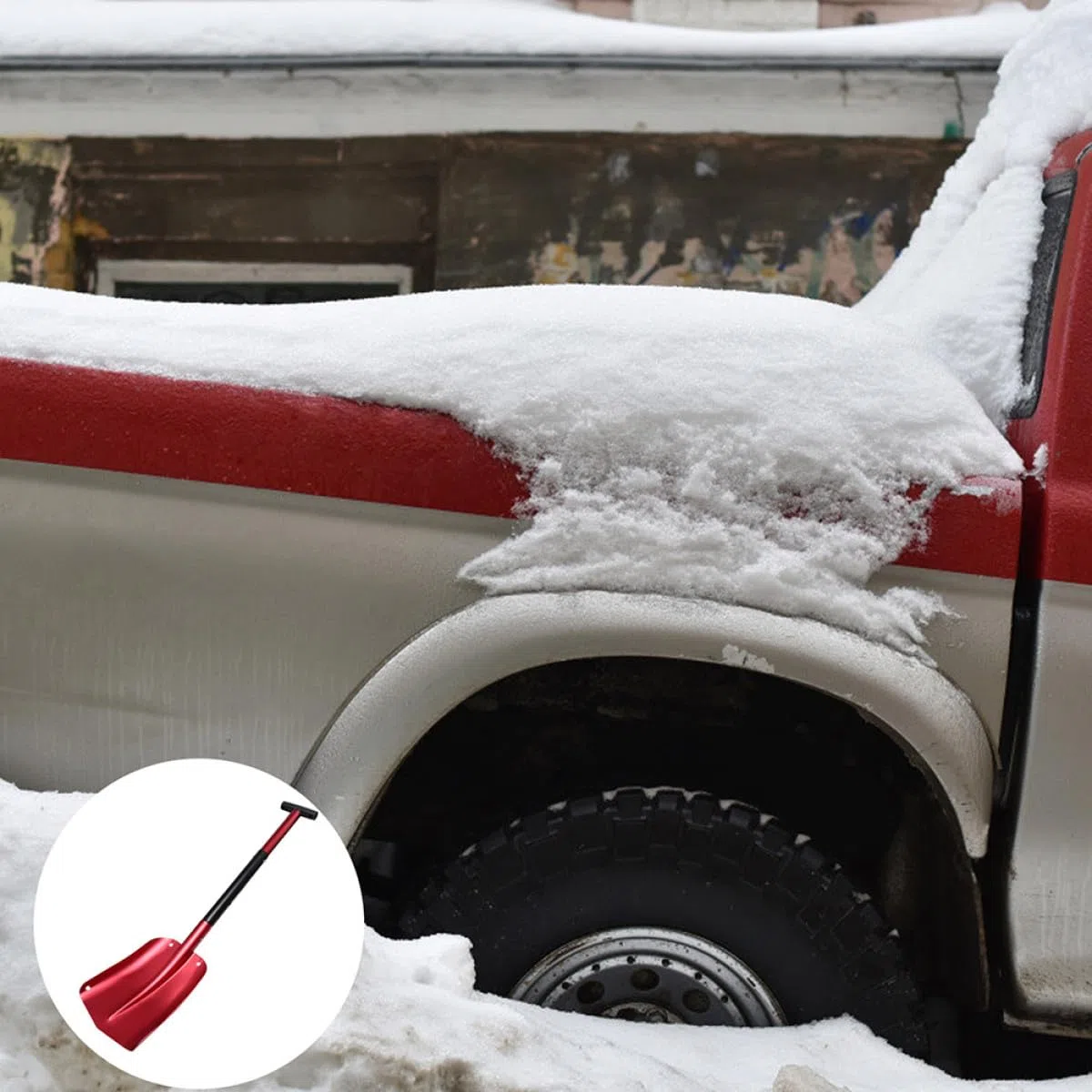 Yardenfun Pala Neve Auto Retrattile in Alluminio Leggero Badile da Emergenza per Rimozione Ghiaccio e Neve Design Smontabile e Compatto per Camper SUV e Viaggi Invernali