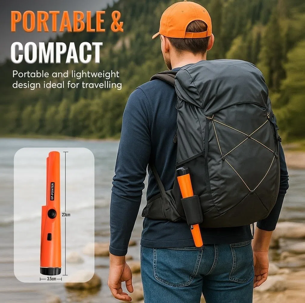 GLOBAL TECH Metal Detector Pinpointer, Professionale IP66 Impermeabile Palmare Pin Pointer Bacchetta Puntatore Puntatore di Ricerca Tesoro Individuazione Sonda con Batteria 9V per Adulti e Bambini