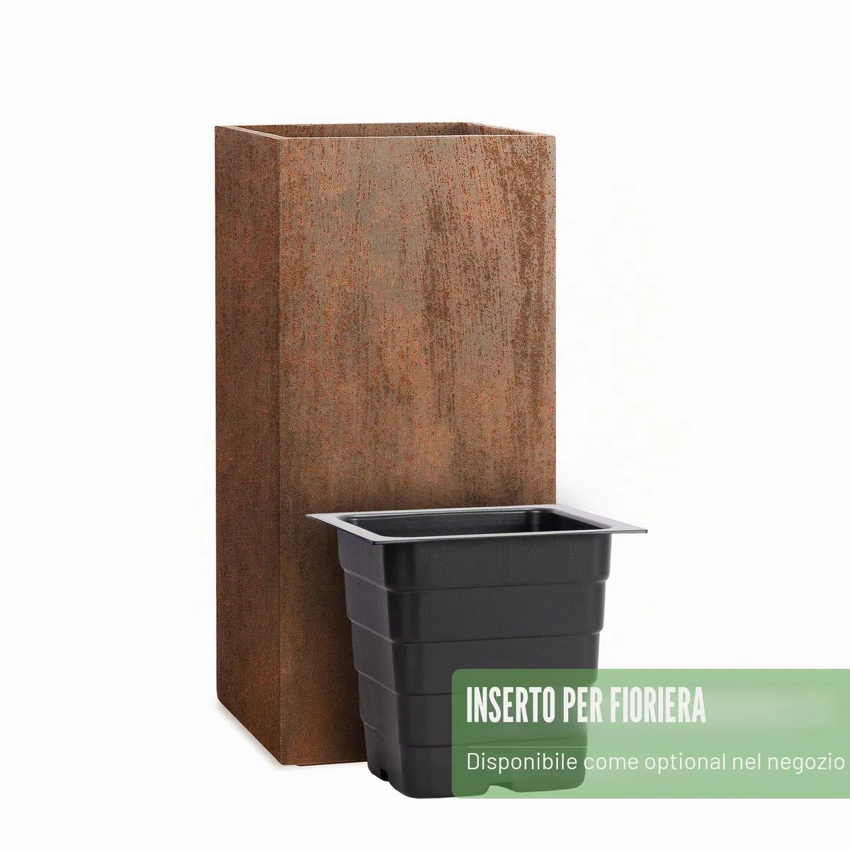 Pflanzwerk® Fioriera Vaso per Fiori Portavaso Tower Ruggine Marrone 60x28x28cm *Resistente al Gelo* *Protezione UV* *Europea di qualità*
