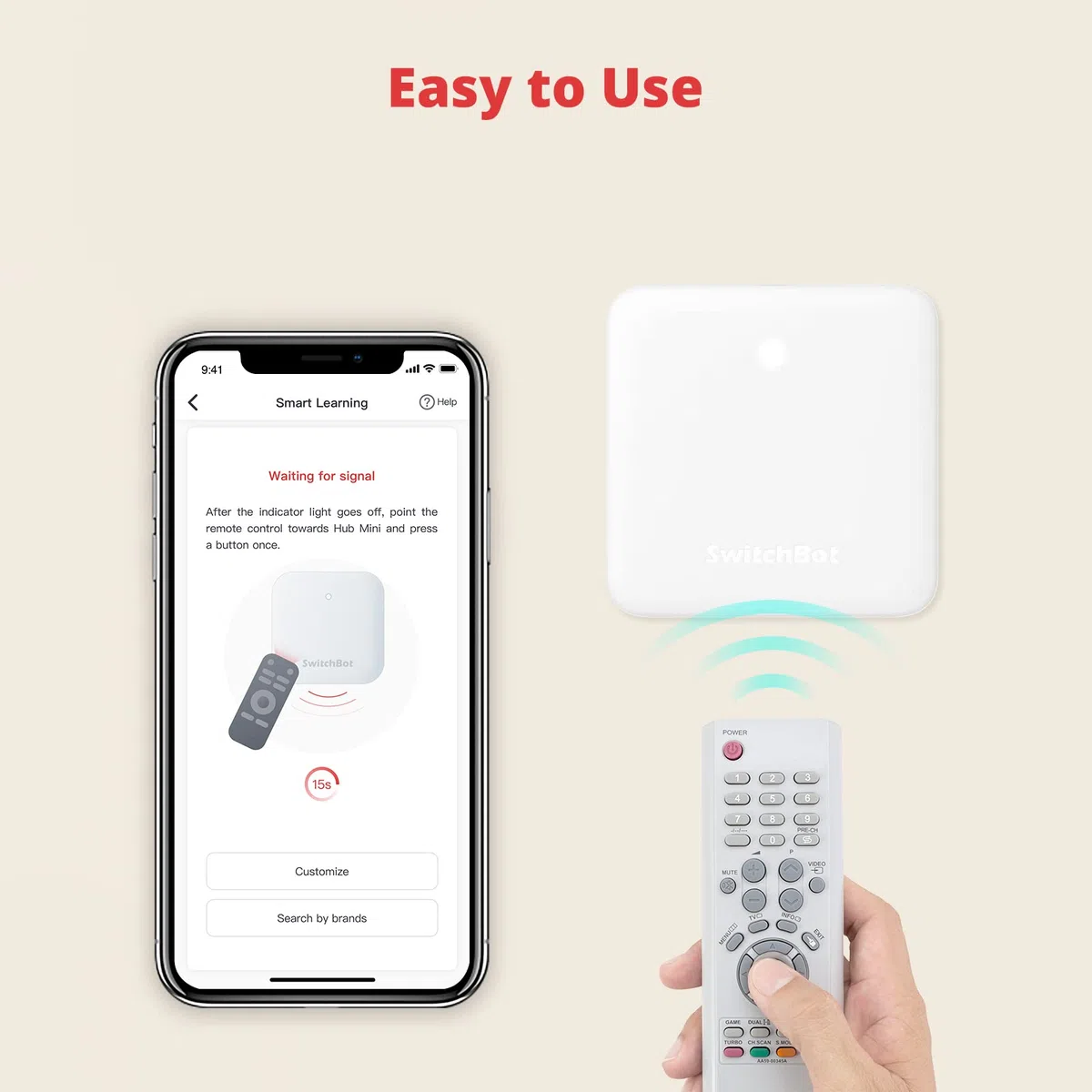 SwitchBot Kit Controllo Clima Economico - Hub Mini Smart Remote e Termometro Igrometro Bluetooth Interno, WiFi, Compatibile con Alexa e Google Home (Bianco)