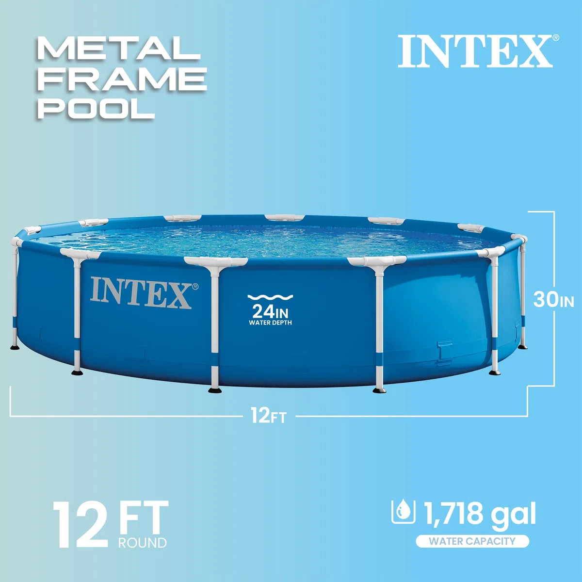 Intex Piscina fuori terra con struttura in metallo da 30 x 2,5 m, con filtro e accessori