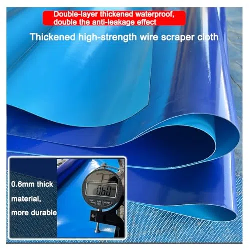 Stagno per pesci in PVC con telaio in acciaio grande piscina rettangolare fuori terra finestra di visualizzazione trasparente Serbatoio d'acqua pieghevole per l'allevamento del giardino Facile