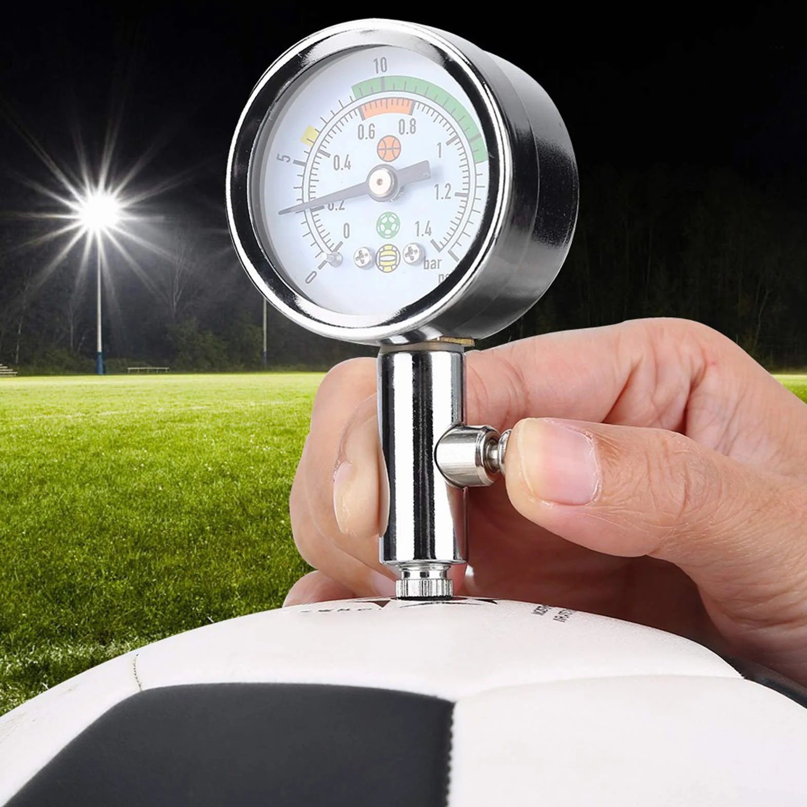 Misuratore di Pressione a Sfera, Pressione dell'Aria della Palla, Manometro Palloni Strumento, Manometro a Sfera Strumento barometro, Manometro a Sfera per Calcio, Pallacanestro