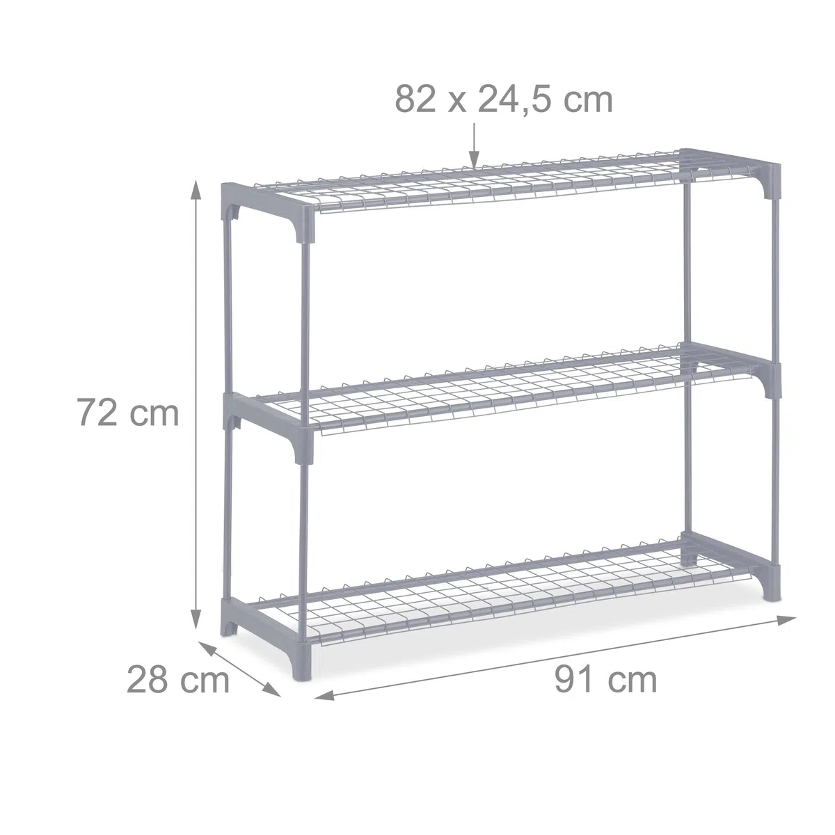 Relaxdays Scaffale Porta Piante a 3 Ripiani, Portapiante in Vaso, Fiori e Erbe, Mobile in Acciaio, 72x91x28 cm, Grigio