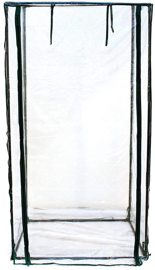 Serre per Orto, Giardino o Terrazzo - Varie Misure - Telo Trasparente in PVC e Struttura in Metallo Verniciato (95X70X190 CM - SENZA RIPIANI)