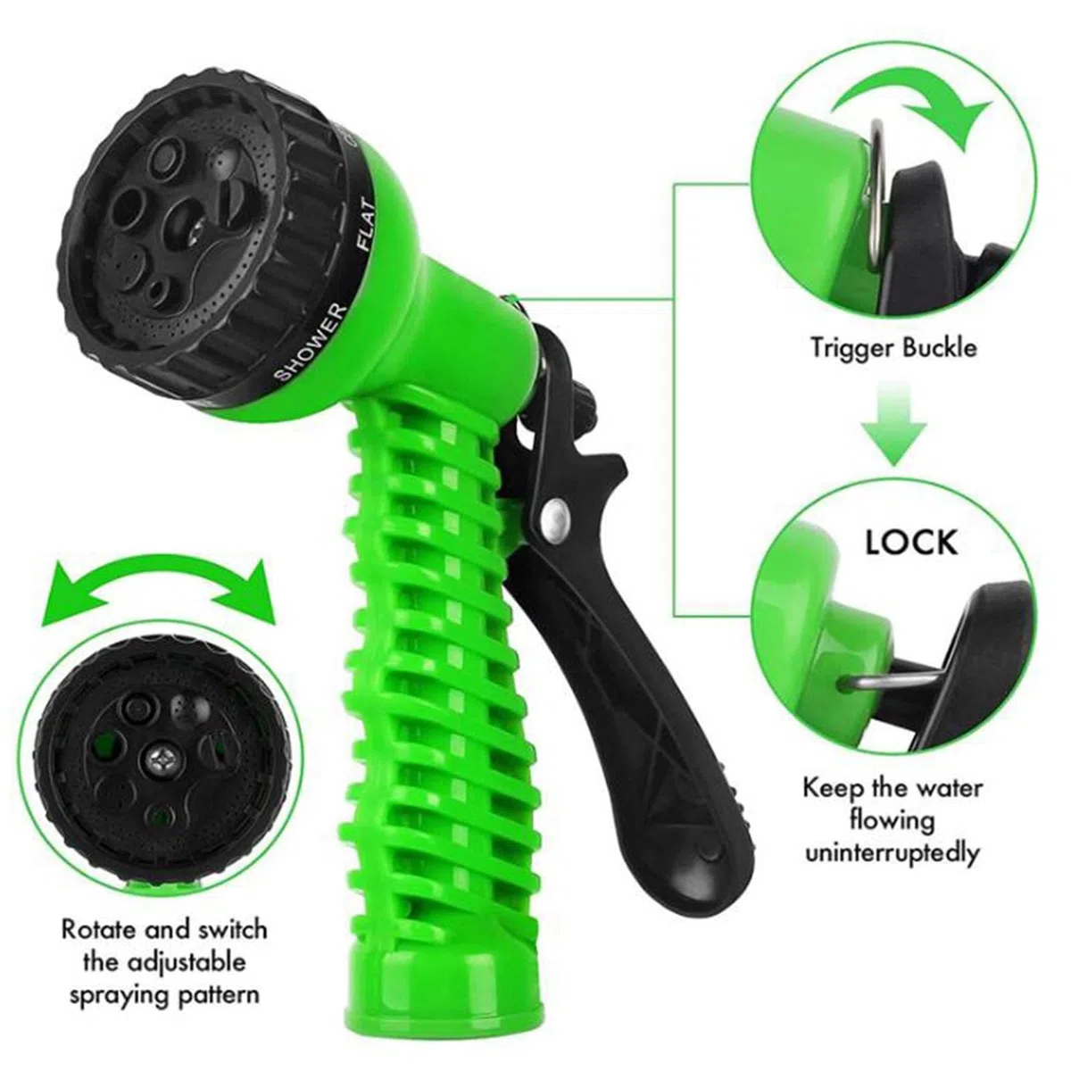 7,6 m/15,2 m/22,9 m/30,5 m/37,2 m/45,1 m tubo espandibile da giardino con pistola a spruzzo a 7 funzioni, tubo da giardino leggero da 3/4", raccordi da 1/2", tubo magico flessibile espandibile 3 volte